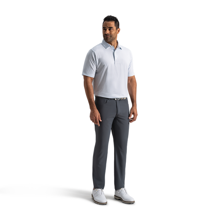 Level Stripe Lisle - White / Blue Breeze / Orchid Smoke