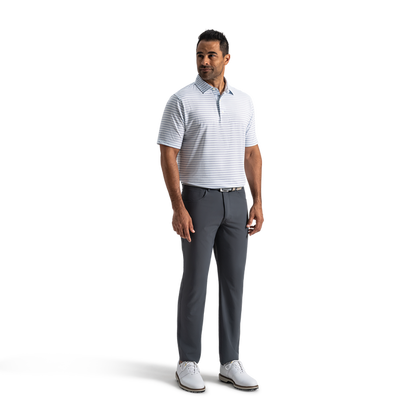 Level Stripe Lisle - White / Blue Breeze / Orchid Smoke