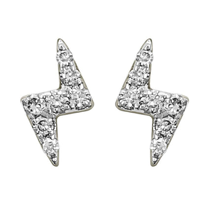 Lightning Bolt Diamond Earrings .10cttw 10K Gold