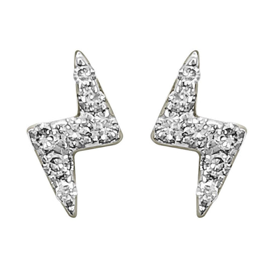 Lightning Bolt Diamond Earrings .10cttw 10K Gold