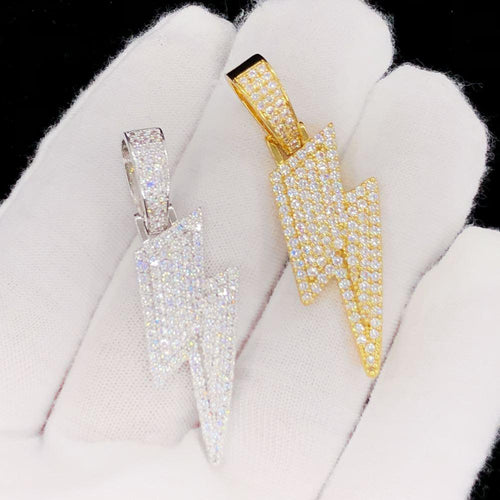 Lightning Bolt Iced Out Hip Hop Pendant