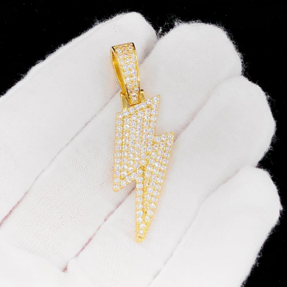 Lightning Bolt Iced Out Hip Hop Pendant