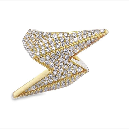 Lightning Bolt Iced Out VVS Moissanite Ring .925 Sterling Silver