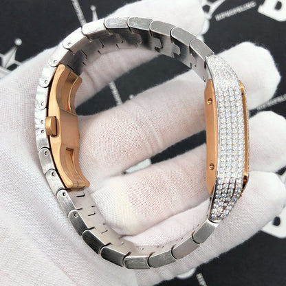 Limited Edition Iced Out Square CZ Steel Bust Down Watch