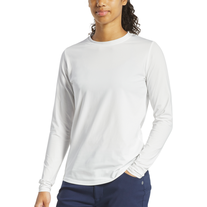 Long Sleeve Sun Protection Crew Neck Women - White