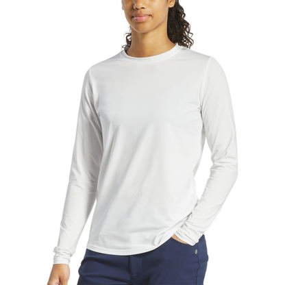 Long Sleeve Sun Protection Crew Neck Women - White