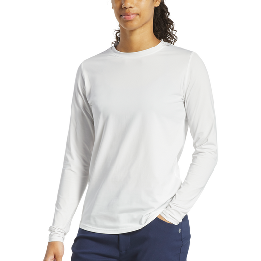 Long Sleeve Sun Protection Crew Neck Women - White