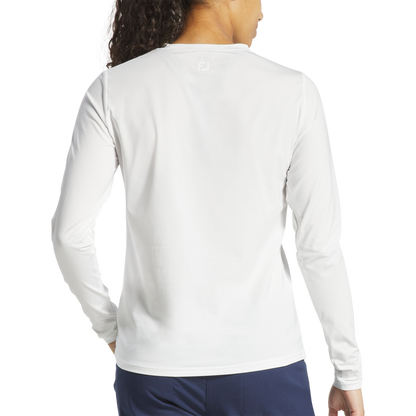Long Sleeve Sun Protection Crew Neck Women - White