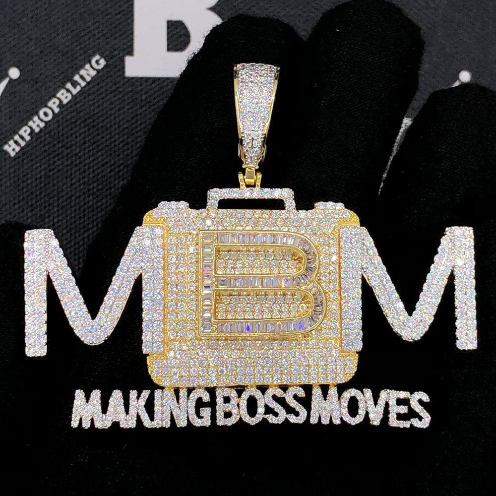 Making Boss Moves VVS CZ Hip Hop Iced Out Pendant