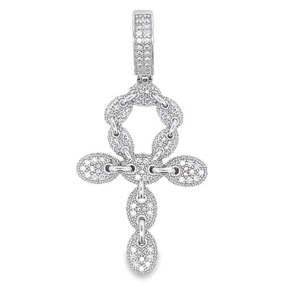 Mariner Ankh Cross 1.05 Carat VVS Moissanite Pendant .925 Sterling Silver