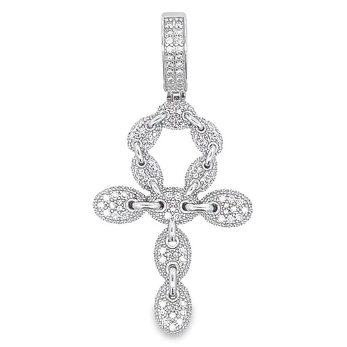 Mariner Ankh Cross 1.05 Carat VVS Moissanite Pendant .925 Sterling Silver