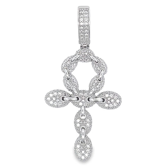 Mariner Ankh Cross 1.05 Carat VVS Moissanite Pendant .925 Sterling Silver