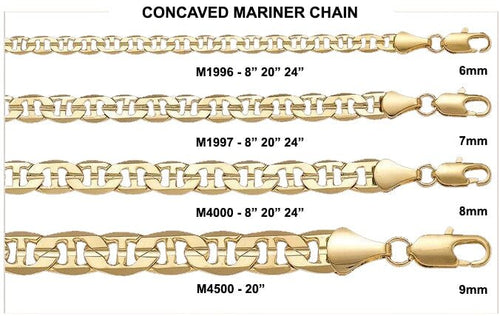 Mariner Concave Gold Plated Chain Necklace