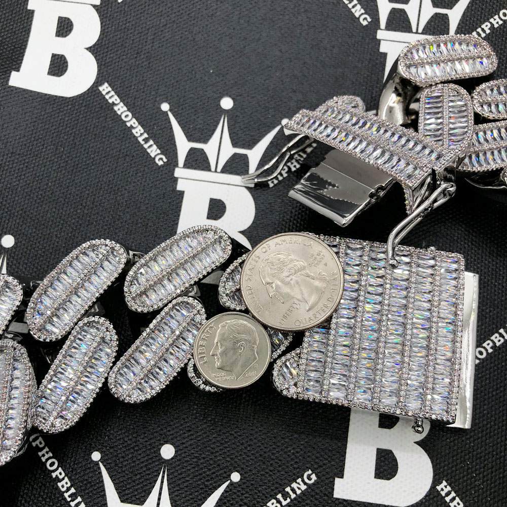 MASSIVE 40MM Baguette Cuban Hip Hop Iced Out Chain
