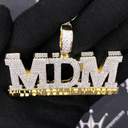 MDM Million Dollar Mindset VVS CZ Hip Hop Bling Bling Pendant