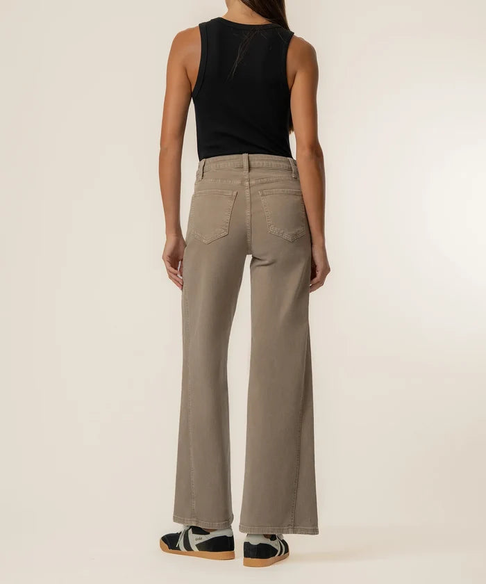 Meg High Rise Wide Leg Side Panel (Milk Tea)
