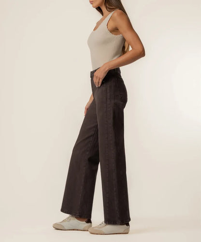 Meg High Rise Wide Leg Wide Hem (Chocolate)
