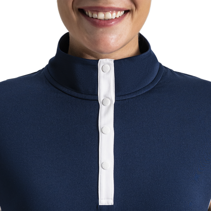 Mock Snap Sleeveless Women - Navy