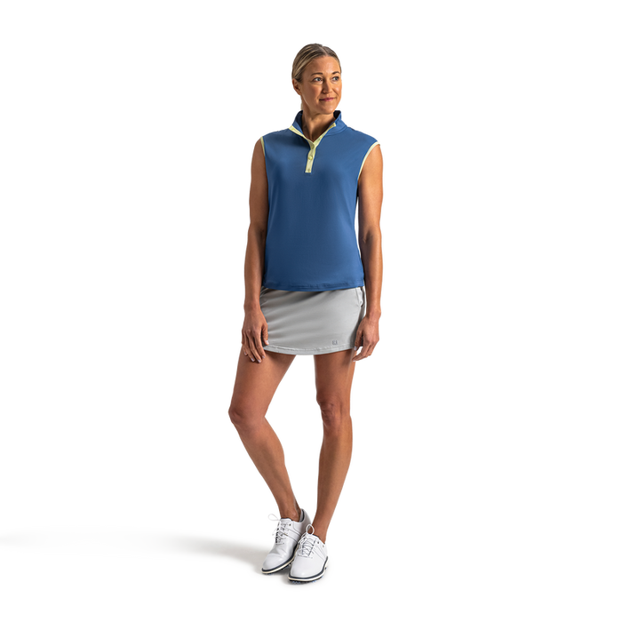 Mock Snap Sleeveless Women - Lagoon Blue