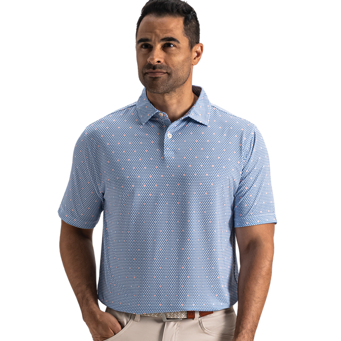 Order Geometric Lisle - White / Riviera Blue / Peach