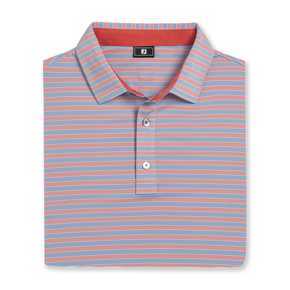 Pinstripe Cluster Stripe Lisle - Chambray / Nantucket Red / White
