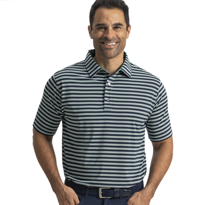 Pinstripe Cluster Stripe Lisle - Navy / Field Green / White