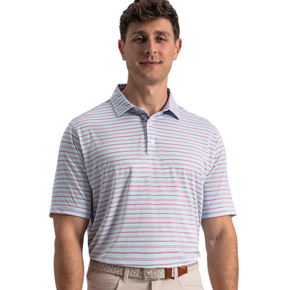 Practice Stripe Lisle - White / Blue Breeze / Orchid Smoke