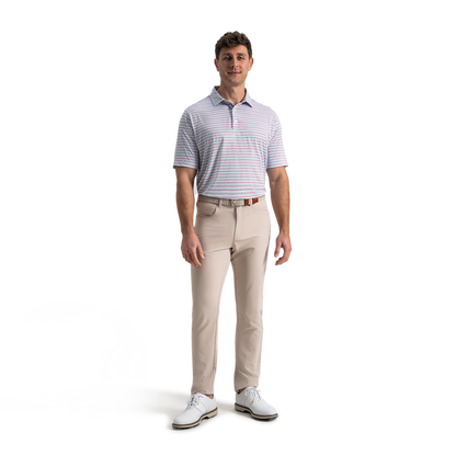 Practice Stripe Lisle - White / Blue Breeze / Orchid Smoke