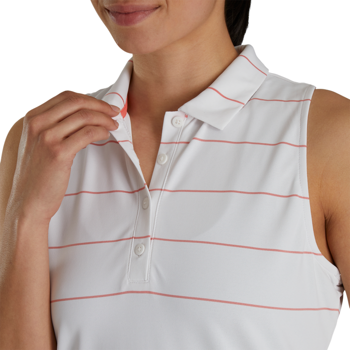 Racerback Pinstripe Tank Women - White / Peach