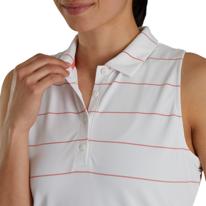 Racerback Pinstripe Tank Women - White / Peach