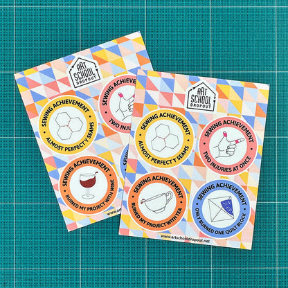 Sewing Achievements Sticker Sheet - Two Options