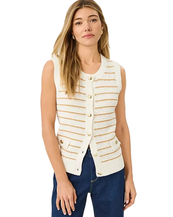 Shayna Sweater Vest (Coconut Palm Tree Stripe)