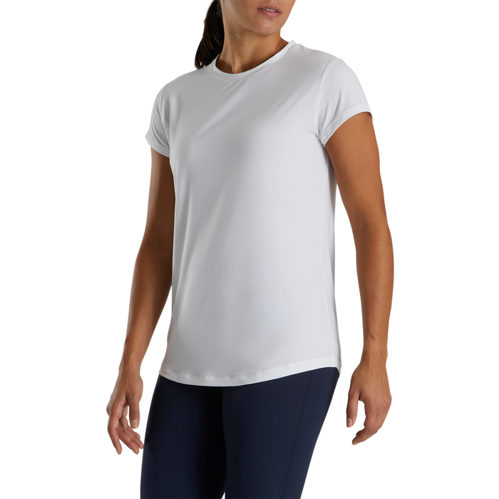 Short Sleeve Crew Neck Women (Women's) - White