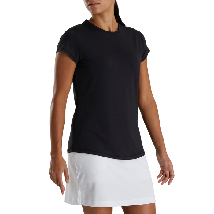 Short Sleeve Crew Neck Women (Women's) - Black