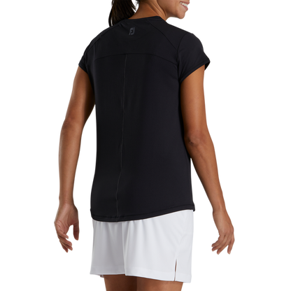 Short Sleeve Crew Neck Women (Women's) - Black