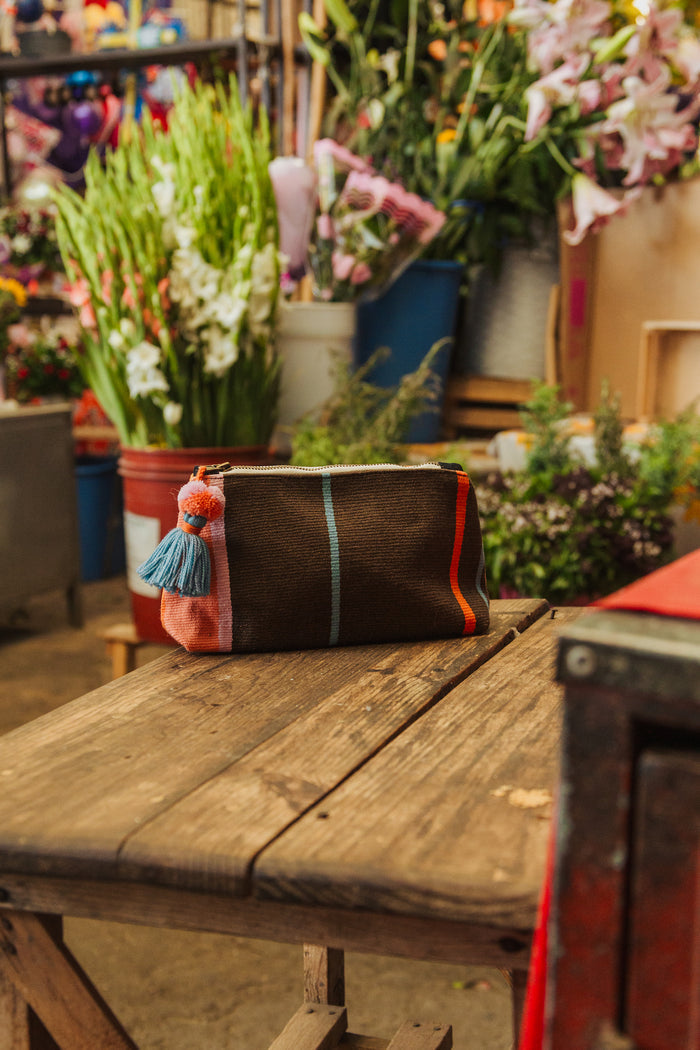 Small Striped Cosmetic Pouch - Last Chance
