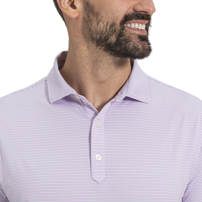 Smooth Stripe Lisle - Orchid / Ice Water / White