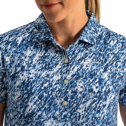 Solid Lisle Self Collar Women (Women's) - Navy Multi Splatter