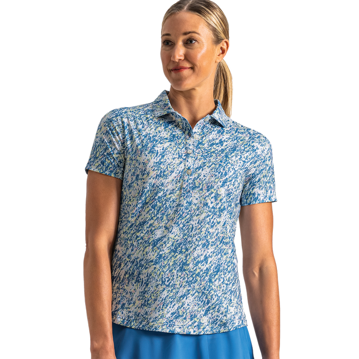 Solid Lisle Self Collar Women (Women's) - Blue Multi Splatter