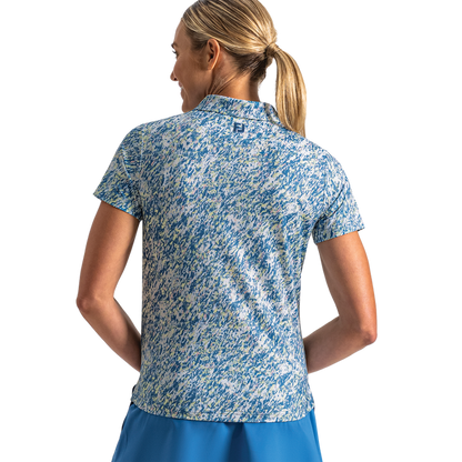 Solid Lisle Self Collar Women (Women's) - Blue Multi Splatter