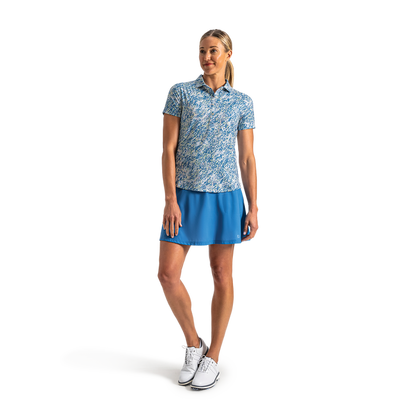 Solid Lisle Self Collar Women (Women's) - Blue Multi Splatter