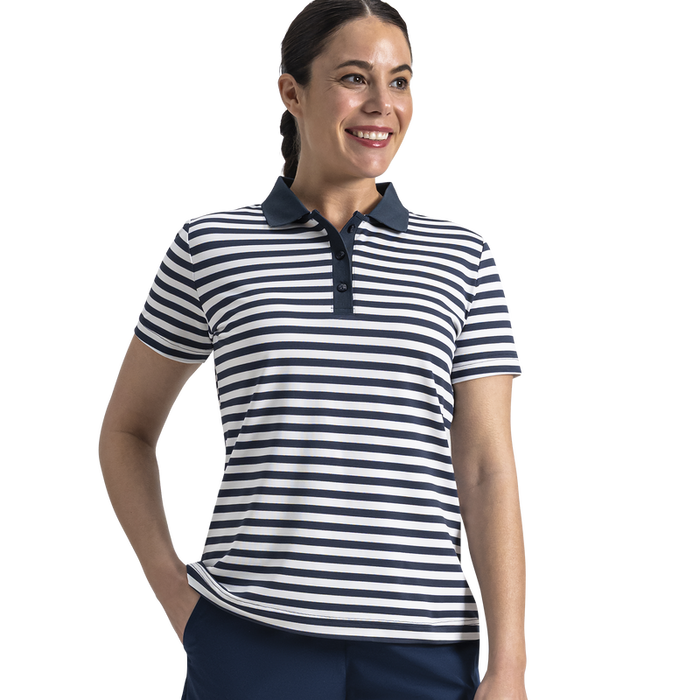 Stripe Polo Women - Navy / White