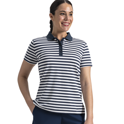 Stripe Polo Women - Navy / White