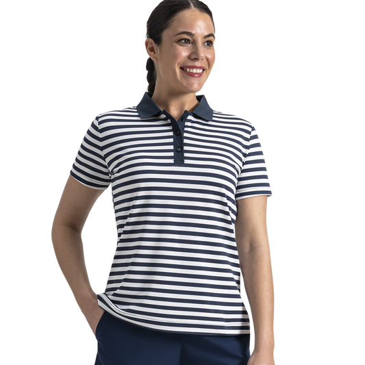 Stripe Polo Women - Navy / White