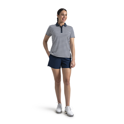 Stripe Polo Women - Navy / White