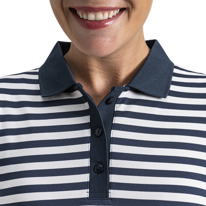 Stripe Polo Women - Navy / White