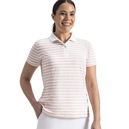 Stripe Polo Women - White / Chalk Pink