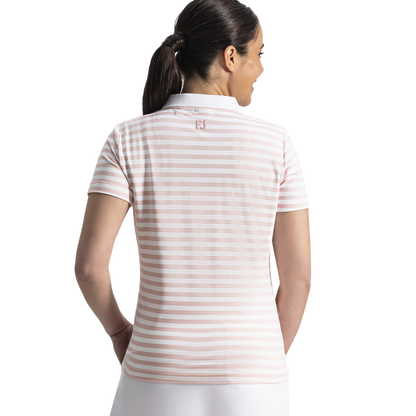 Stripe Polo Women - White / Chalk Pink
