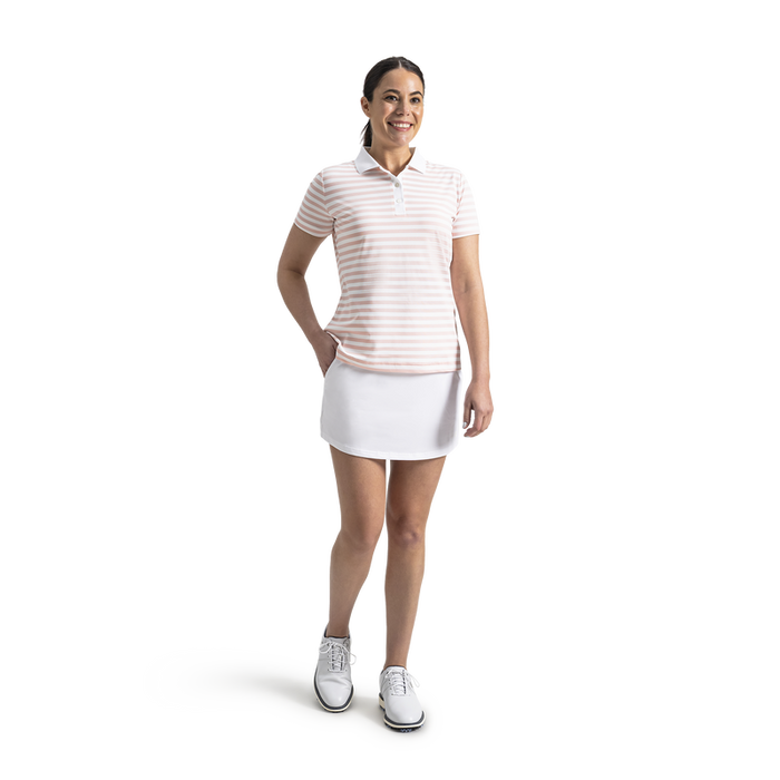 Stripe Polo Women - White / Chalk Pink