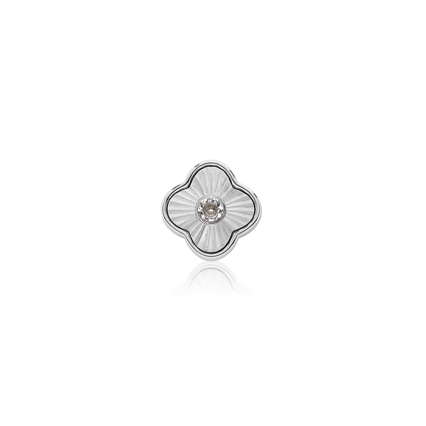 Textured Clover Charms (Silver) - Birthstones